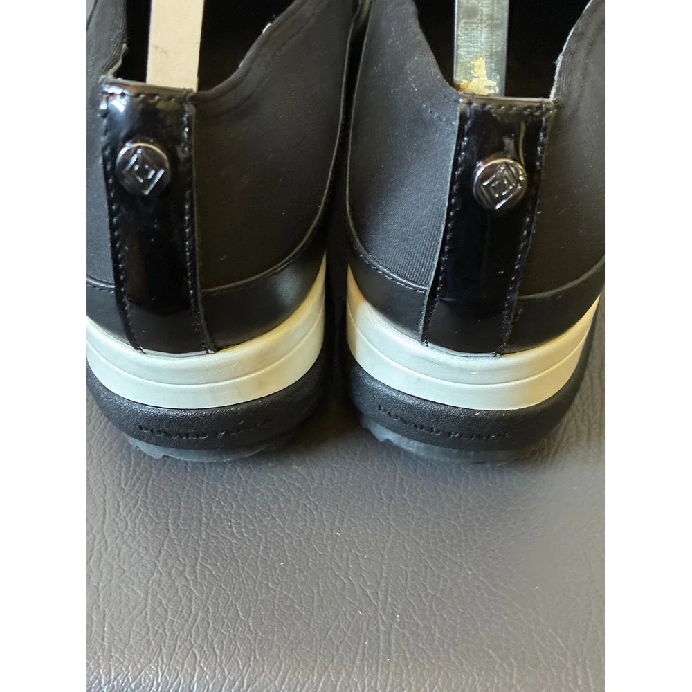 Donald Pliner Lizzee Black Stretch Fabric Platform Slip On Sneakers Womens 7M